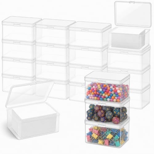 Playing Card Boxes Snaps Closed Clear Plastic Cases Poker Gaming Playing Cards Trading Card Storage Boxes Compatible with MTG TCG 100 Game Cases 4.3 x 2.95 x 2.2 Inches(24 Pcs)