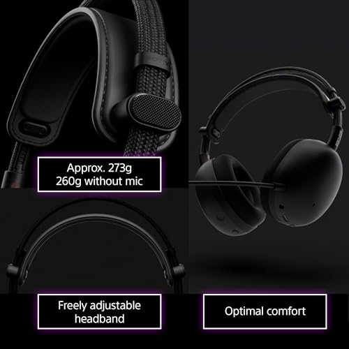 Sony INZONE H9 II Wireless Noise Cancelling Gaming Headset, Black | Lightweight, WH-1000XM6 Drivers, Detachable Cardioid Mic, 2.4GHz/BT/3.5mm, Soft Case, PC/PS5/Switch/Mobile, 30 Hr Battery - color: Black