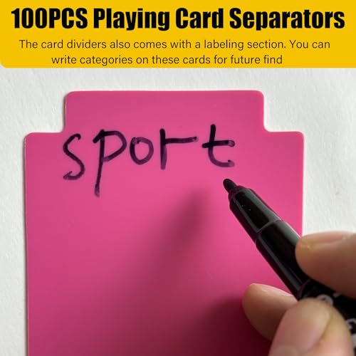 100PCS Trading Card Dividers, 2.7 x 3.8 Inches, 10 Colors, Premium Plastic Card Separator for Sports Game