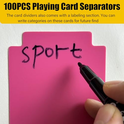 100PCS Trading Card Dividers, 2.7 x 3.8 Inches, 10 Colors, Premium Plastic Card Separator for Sports Game