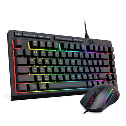 Redragon Wired Gaming Keyboard and Mouse Combo, RGB Backlit, Black