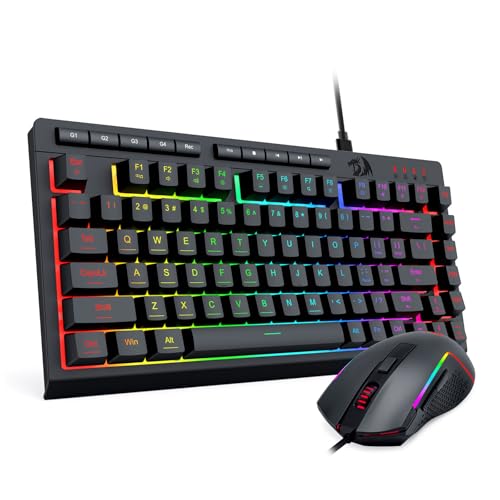 Redragon Wired Gaming Keyboard and Mouse Combo, RGB Backlit, Black