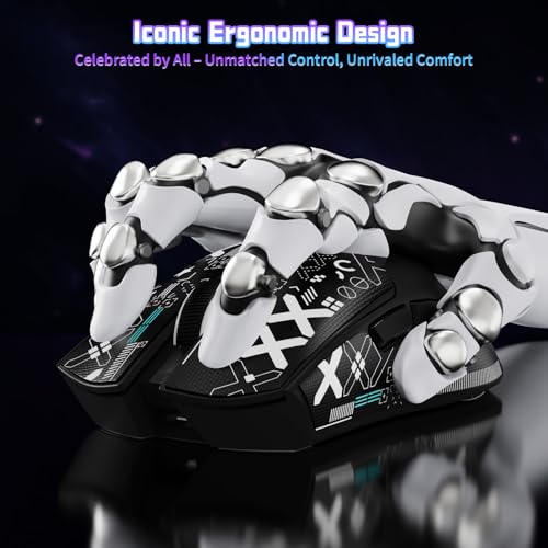 ATTACK SHARK X11SE Wireless Gaming Mouse, 59g Lightweight, Black&Tape | Bluetooth/2.4Ghz Wireless/Wired Connectivity, 22K DPI, PixArt PAW3311 Gaming Sensor, 1K Polling Gamer Mice for PC/Mac - color: Black&Tape