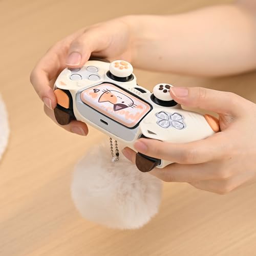 GeekShare PS5 Controller Skin Set Soft Silicone Protective Cover Case for PS5 Wireless Controller with 2 Thumb Grip Caps and 2 Stickers
