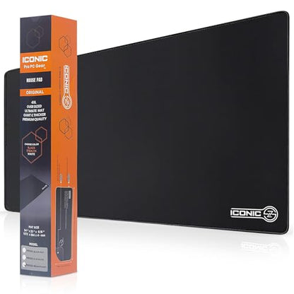 XXL Extended Gaming Mouse Pad/Mat 40"x18"(Black) - Large & Wide Desk Cloth Mousepad - Stitched/Water Proof/Non Slip Base - color: Black, size: XXL 40"x18"
