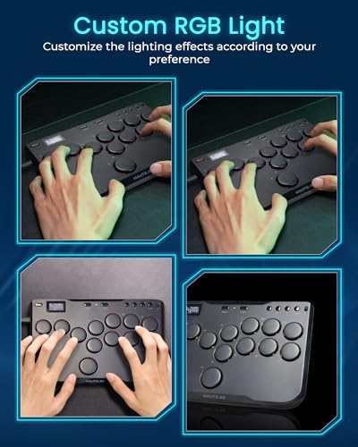 JZW-Shop Haute42 Leverless Arcade Stick P12, All-Button Arcade Controller | Compatible with PC, PS4, PS3, Steam Deck, Switch, Turbo & Custom RGB, Supports Hot-Swap & SOCD