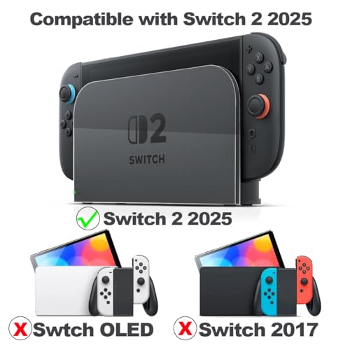 Switch 2 Dock Cover, Custom Faceplate Cover for Nintendo Switch 2 Charging Docking Station Scratch-Resistant & Abrasion-Resistant Hard PC Shell Protector, Transparent - color: Clear