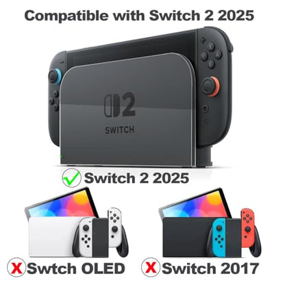 Switch 2 Dock Cover, Custom Faceplate Cover for Nintendo Switch 2 Charging Docking Station Scratch-Resistant & Abrasion-Resistant Hard PC Shell Protector, Transparent - color: Clear