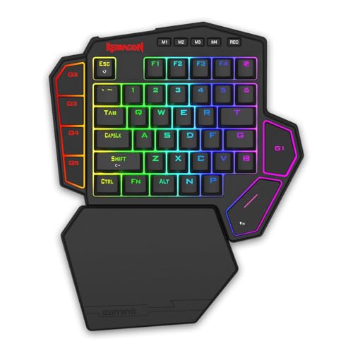 Redragon K585 HE Rapid Trigger Gaming Keyboard, 8K Wired One-Handed Mechanical Keyboard w/Next-Gen UltraMag 100% POM Silky Magnetic Switch, Dual-Module Floating Structure Design, Detachable Wrist Rest - color: Black K585, size: UltraMag Magnetic Switch