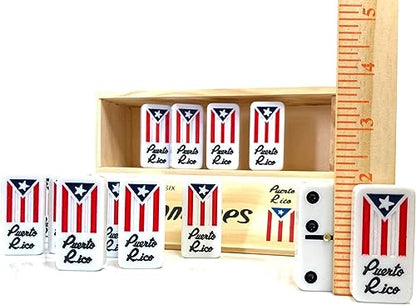 Puerto Rico Dominoes Adult Set Gifts Double six Puerto Rican Domino Set Boricua Style Comes with PR Flag