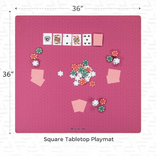Board Game Mat 35"x35" Designed for 36 in Tables, Mahjong Mat with Carrying Bag, Neoprene Playmat, Table Cover for Board Games, Tile, Poker, RPG and Dominoes (Pink) - color: Pink