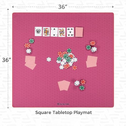 Board Game Mat 35"x35" Designed for 36 in Tables, Mahjong Mat with Carrying Bag, Neoprene Playmat, Table Cover for Board Games, Tile, Poker, RPG and Dominoes (Pink) - color: Pink