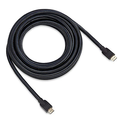 Amazon Basics Nylon-Braided HDMI 2.0 Cable, 25ft, 4K@60Hz, 18Gbps, 2160p, 48 bit, Compatible with TV/PS5/Xbox/Roku/Blu-ray, Ethernet Ready, Black & Blue - color: Black, size: 25 Feet (Pack of 1)