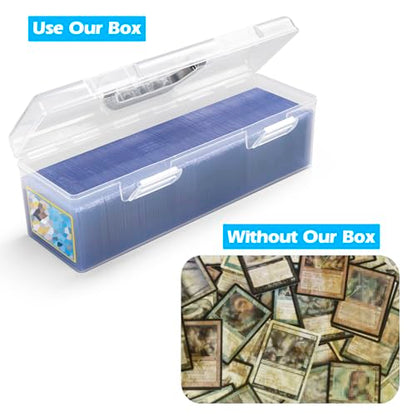 SUNEZLGO Storage Box For Toploader, Trading Card Storage Box Plastic, Playing Card Case, Large For Toploaders 200 Cards 750, Fit For Toploader and Standard Card - style: 1 Pack