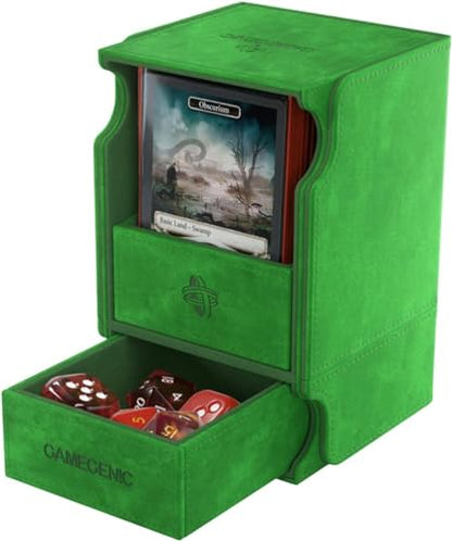 GameGenic Deck Box – Watchtower XL Green 100CT – Durable and Sturdy TCG, OCG, CCG Card Storage – Compatible with Pokemon, Yugioh, Commander, and MTG Magic: The Gathering Cards - color: Green