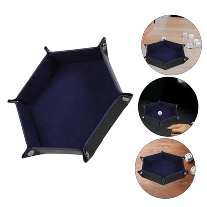Toddmomy Foldable Dice Storage Box Creative Pu Dice Tray Elegant Design for Organizing Sundries Jewelry and Mobile Phones for Tabletop Games