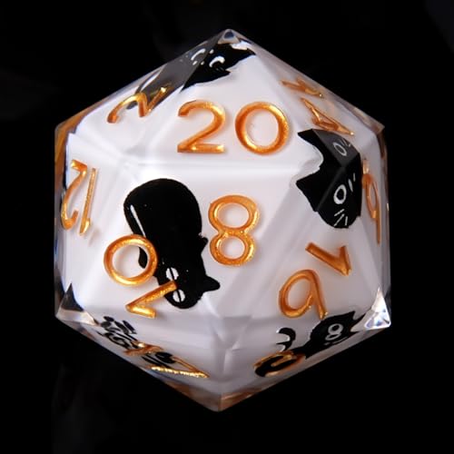 Cute Cat DND Dice Set ，7Pcs Sharp Edge Resin Suitable for Dungeons Dragons Dice Polyhedral Roleplaying Games Dungeons and Dragons RPG MTG Table - color: Cat