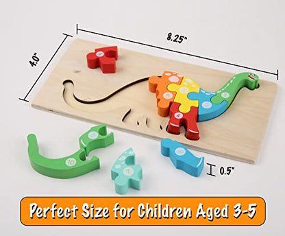 Montessori Mama Wooden Puzzles for Kids Ages 3-5, Montessori Toys for 3 Year Old, Animal Toys Ages 3+, 4-Pack Learning Puzzle
