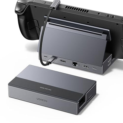 UGREEN Steam Deck Dock 9-in-1 USB C Docking Station Foldable Stand | 4K@60Hz HDMI, Gigabit Ethernet, PD 100W, 10Gbps USB A&C 3.2, TF/SD For Steam Deck, Rog Ally, ROG Xbox Ally, Legion Go