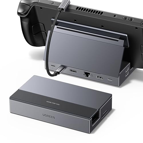 UGREEN Steam Deck Dock 9-in-1 USB C Docking Station Foldable Stand | 4K@60Hz HDMI, Gigabit Ethernet, PD 100W, 10Gbps USB A&C 3.2, TF/SD For Steam Deck, Rog Ally, ROG Xbox Ally, Legion Go