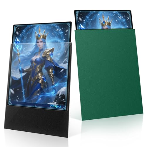 200 Pack Card Sleeves, Matte Dual Trading Card Sleeves with Opaque Back & Smooth Shuffle, Tear Resistant Card Protectors for MTG, TCG and Game Cards (Metallic Green) - color: Metallic Green, size: 200 Pack