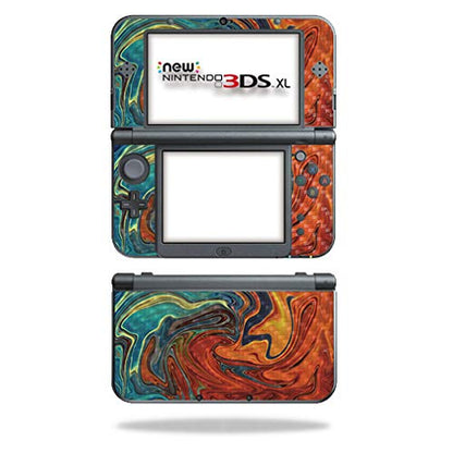 MightySkins Carbon Fiber Skin for Nintendo New 3DS XL (2015) - Lava Water | Protective, Durable Textured Carbon Fiber Finish | Easy to Apply, Remove, and Change Styles | Made in The USA - color: Lava Water