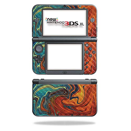 MightySkins Carbon Fiber Skin for Nintendo New 3DS XL (2015) - Lava Water | Protective, Durable Textured Carbon Fiber Finish | Easy to Apply, Remove, and Change Styles | Made in The USA - color: Lava Water