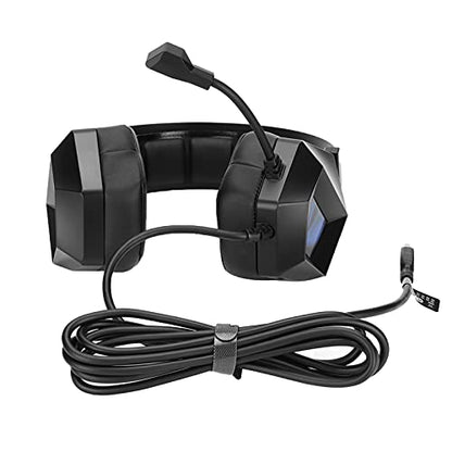 Wired Competitive Gaming Headset Noise Cancelling Over Ear Stereo Headphones for PC with LED Light
