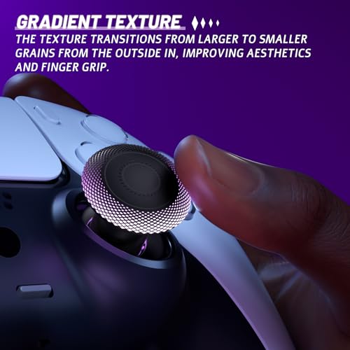 eXtremeRate ThumbsGear V3 Interchangeable Ergonomic Thumbsticks for PS5 Controller, Replacement Analog Thumb Sticks for PS4 Controller - 4 Height Adjustable Convex & Concave Grip Joysticks - Black - color: Black