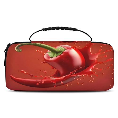 Adornori Red Chilli Pepper Tabasco Carry Case Compatible with Nintendo Switch 2, with 20 Games Cartridges, Portable Travel Carrying Case Pouch for Accessories & Game Cards - color: Multicolor 8