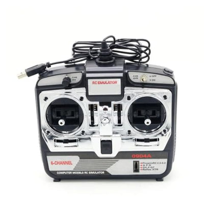 JTL-0904A RC Flight Simulator for Realflight G7 Phoenix 5.0 | XTR remote control helicopter fixed-wing drone simulator, 6CH MODE1, metal, S803, silver