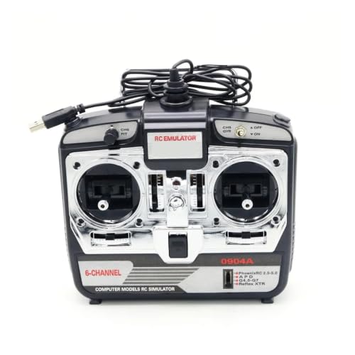 JTL-0904A RC Flight Simulator for Realflight G7 Phoenix 5.0 | XTR remote control helicopter fixed-wing drone simulator, 6CH MODE1, metal, S803, silver