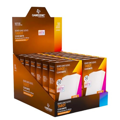Gamegenic Board Game Sleeves: Tarot Size - Orange Color Code | Matte Clear, 100 Microns Anti-Glare Protection, Non-PVC and Acid-Free
