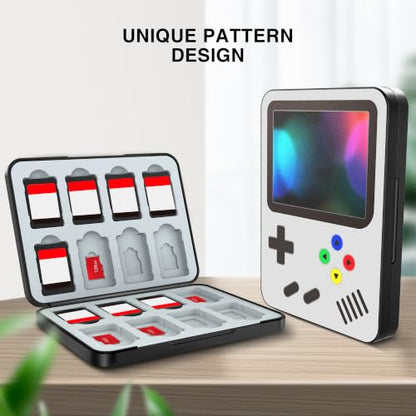 HEIYING Switch Game Card Case for Nintendo Switch 2/ OLED / Lite,Custom Pattern Memory Games Holder Case with 16 Game Card Slots and 16 Micro SD Cards Slots - color: Game Console