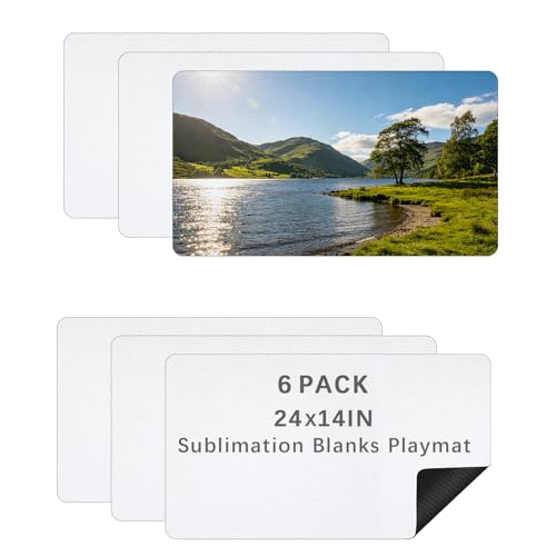 6 PCS Sublimation Blanks Playmat 14x24 Inch,Trading Board Game mat is Made of Rubber, Versatile Card Game mat and Desk pad for Home Office Use - color: 6 Pcs-sublimation Playmat