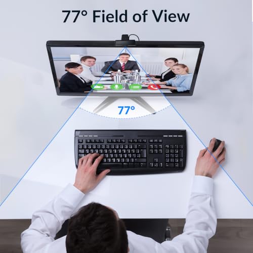 4K Webcam for PC with Fast Autofocus and Sony Sensor, Dual Noise-Reduction Microphones, Auto Light Correction, 4K 30FPS UHD, 77° FOV USB Webcam with Tripod for Zoom, Teams, Mac and Streaming - size: With Tripod