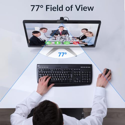 4K Webcam for PC with Fast Autofocus and Sony Sensor, Dual Noise-Reduction Microphones, Auto Light Correction, 4K 30FPS UHD, 77° FOV USB Webcam with Tripod for Zoom, Teams, Mac and Streaming - size: With Tripod