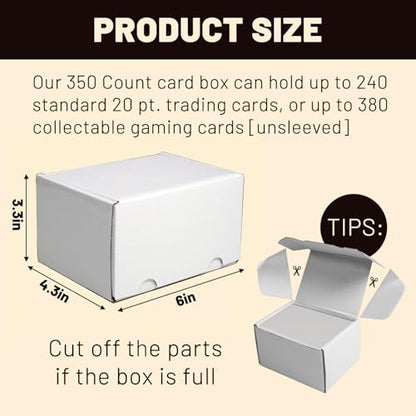 NUMINA 7 Pack Small Trading Card Storage Boxes Card Organizer with Dividers | 350 Cards Per Box, Secure Lid Design, Shipping Ready, Dividers & Labels Included, Heavy-Duty Cardboard, Fits TCG & Sports - size: 6 in (7-Pack)