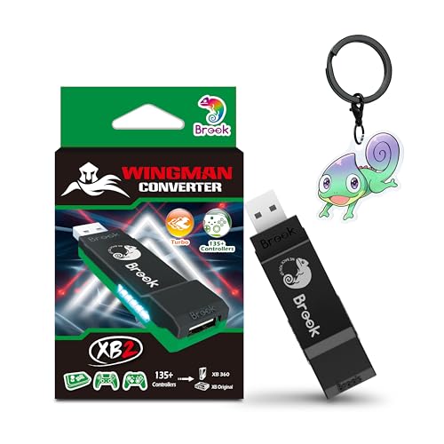 Brook Wingman XB 2 Converter with Keychain - Wireless Controller Adapter for XB 360, XB Original Consoles and PC, Supports Remap and Adjustable Turbo [Exclusive Version]