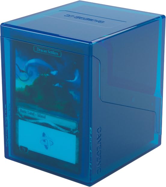 Gamegenic Bastion 100+ XL Deck Box - Compact, Secure, and Perfectly Organized for Your Trading Cards! Safely Protects 100+ Double-Sleeved Cards, Blue Color, Made