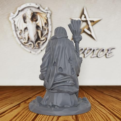 AUSPDICE Witch Miniature 32mm, Unpainted DND Fantasy Figure AS258 | Dark Fantasy Hag for Dungeons and Dragons, TTRPG Campaigns, Tabletop RPGs, Fantasy Wargames and Miniature Painting