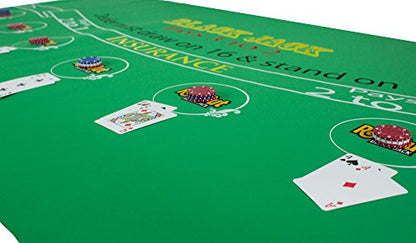 Roll Out Gaming No-Slip Rubber Foam Casino Table Top Layout - style: Blackjack Table Top