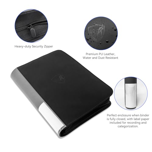 Graded Card Binder, Holds 40 PSA Slabs, 4 Pocket Slab Binder for PSA CGC CSG Slabs, Premium Ringless Zipper Card Collection Album,gray-black - color: Graded Card Binder-40 Pockets, size: 4 Pocket
