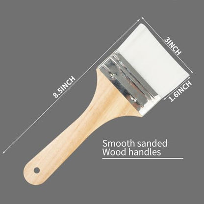 Set of 3 Chip Paint Brushes with Synthetic Bristles for Priming Painting, Varnishing, Wood, Walls, Painting