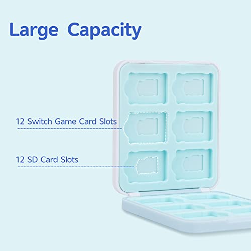 GeekShare Portable Switch Game Card Case - 12 Game Card Slots, Compatible with Switch Lite/Switch/Switch OLED (Shark Party) - size: For Switch 2017/Switch OLED/Switch Lite