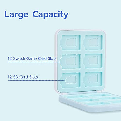 GeekShare Portable Switch Game Card Case - 12 Game Card Slots, Compatible with Switch Lite/Switch/Switch OLED (Shark Party) - size: For Switch 2017/Switch OLED/Switch Lite