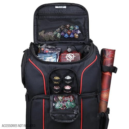 USA Gear MTG Backpack Compatible with Magic the Gathering Deck, Yu-Gi-Oh, MTG Decks & more - TCG Backpack MTG Bag with Shoulder Straps, Customizable Dividers, TCG Playmat Holder, Binder Space (Red) - color: Red