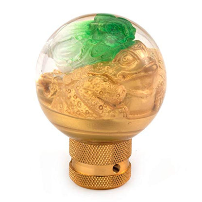 MT Gear Stick Shifter Knob, Lucky Gold Car Shift Handle Fit Most Automatic Manual Transmissions - color: Yellow
