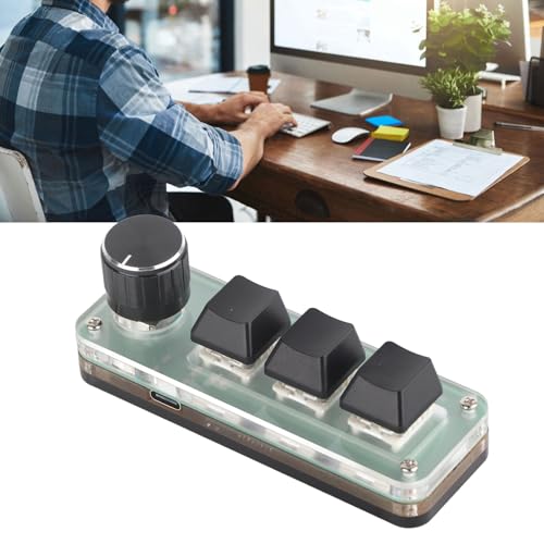Mini Mechanical Keyboard, Programmable USB Macro Pad, RGB Backlight Gaming Keypad with DIY Programming and Knob Control