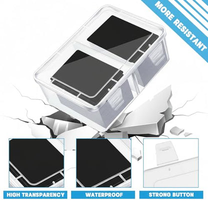 300 Card Storage Box Compatible with Mtg TCG Clear Plastic Trading Card Storage Box with Removable Divider Hard Trading Deck Case for Baseball Football Game Organizer Collector(4 Pcs)